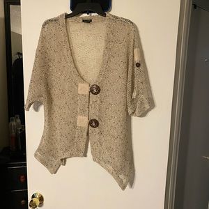 Katie Todd L cream button sweater